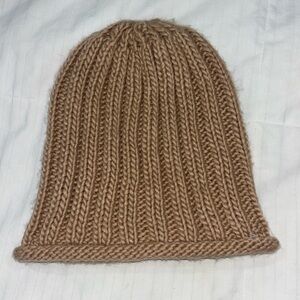 Free People Cozy Tan Knit Beanie